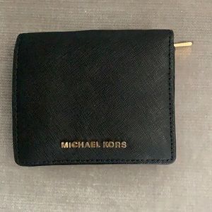 Michael Kors Small Black Saffiano Compact Wallet